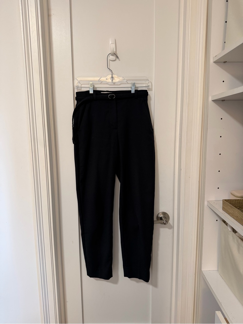 Abercrombie & Fitch Black Tapered Dress Pants with Belt